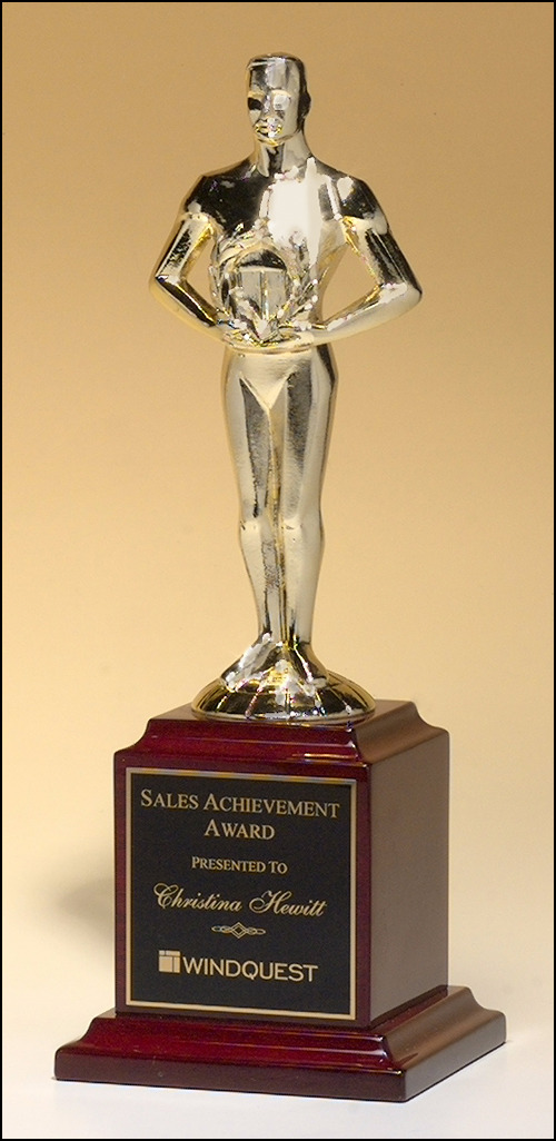 Classic Achiever Figure on a Rosewood Base.