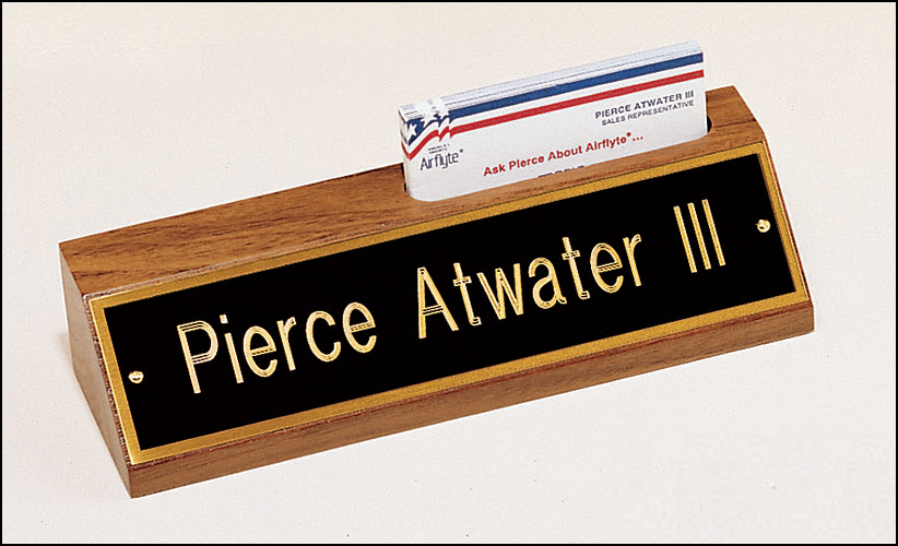 Nameplate with Business Card Holder.