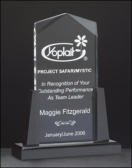 Acrylic Upright on Black Acrylic Base.