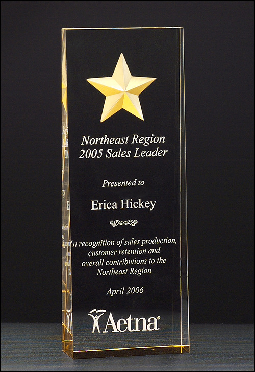 Etched Star with Gold Paint-Fill.