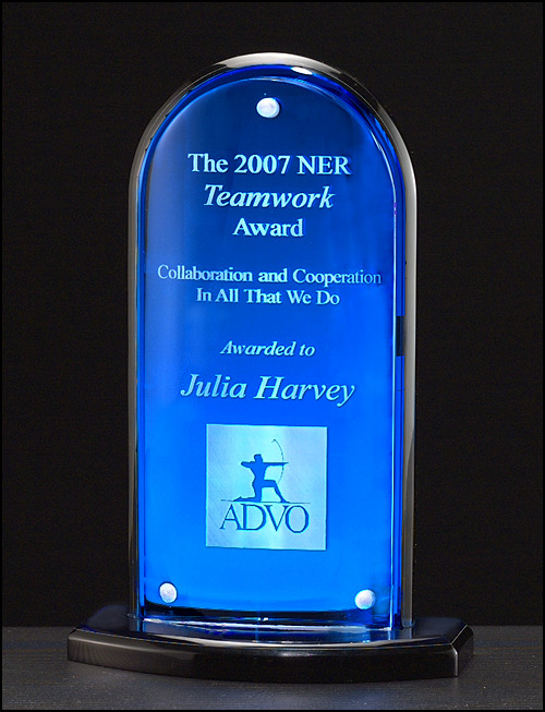 Blue Mirror with Clear Convex Front.