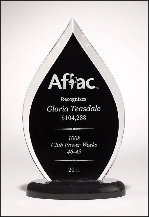Acrylic Award with Black Silk Screened Back.