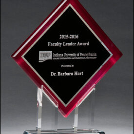 Acrylic Printed Red Border with Black Center.
