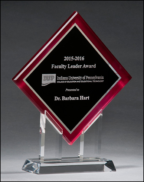 Acrylic Printed Red Border with Black Center.
