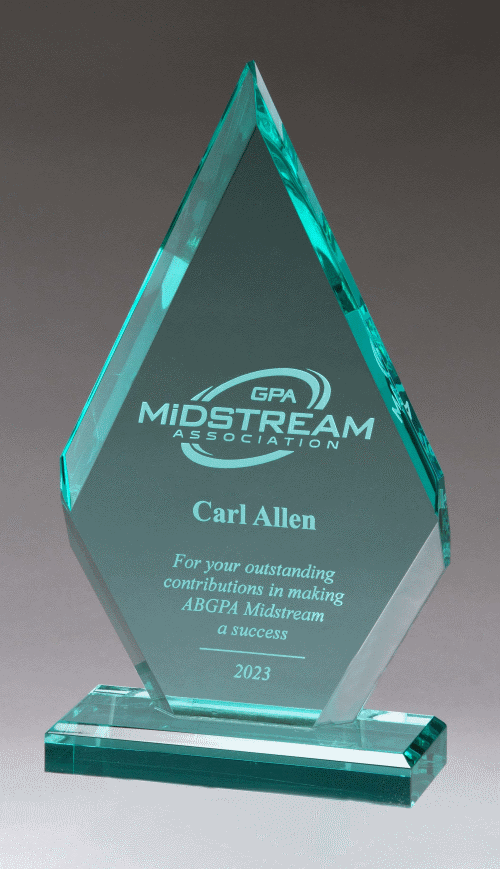 Beveled Jade Acrylic Award.