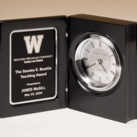 Black Piano-Finish Book Clock.