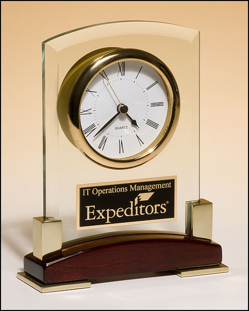 Desktop Clock and Rosewood Piano-Finish Base.