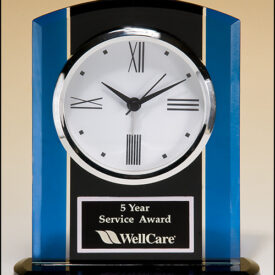 Black and Blue Glass Clock.