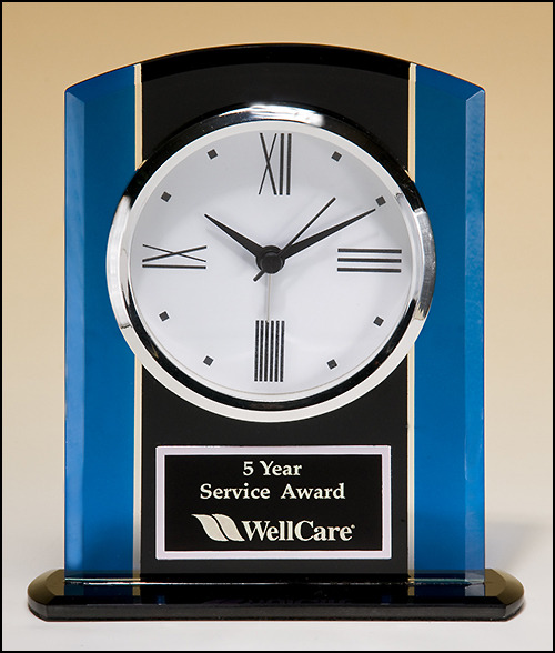 Black and Blue Glass Clock.