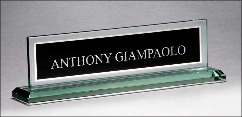 Glass Name Plate.