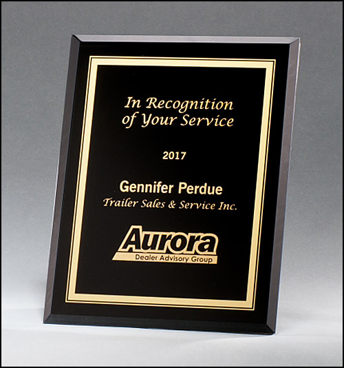 Black Glass with Gold Border.