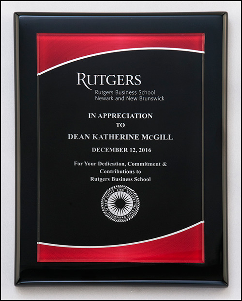 Acrylic Plate with Red Border.