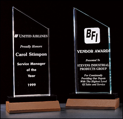 Acrylic Award on a Solid Walnut Base.