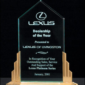 Acrylic Award on a Goldtone Finish Aluminum Base.