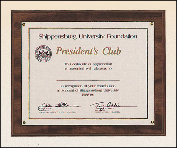 Photo or Certificate Plaque.