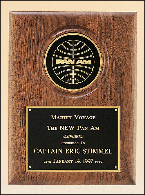 Walnut Plaque with 4" Engraving Disc.