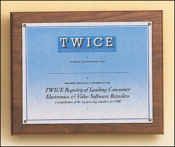Certificate Plaque.