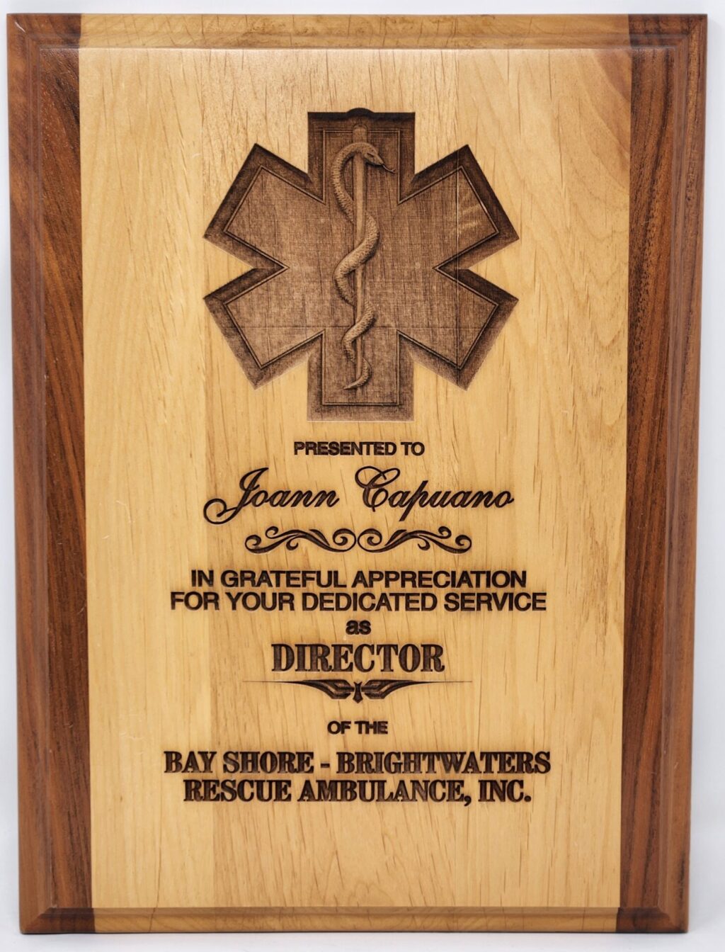 akSOL - 3D Oak Star of Life Plaque.