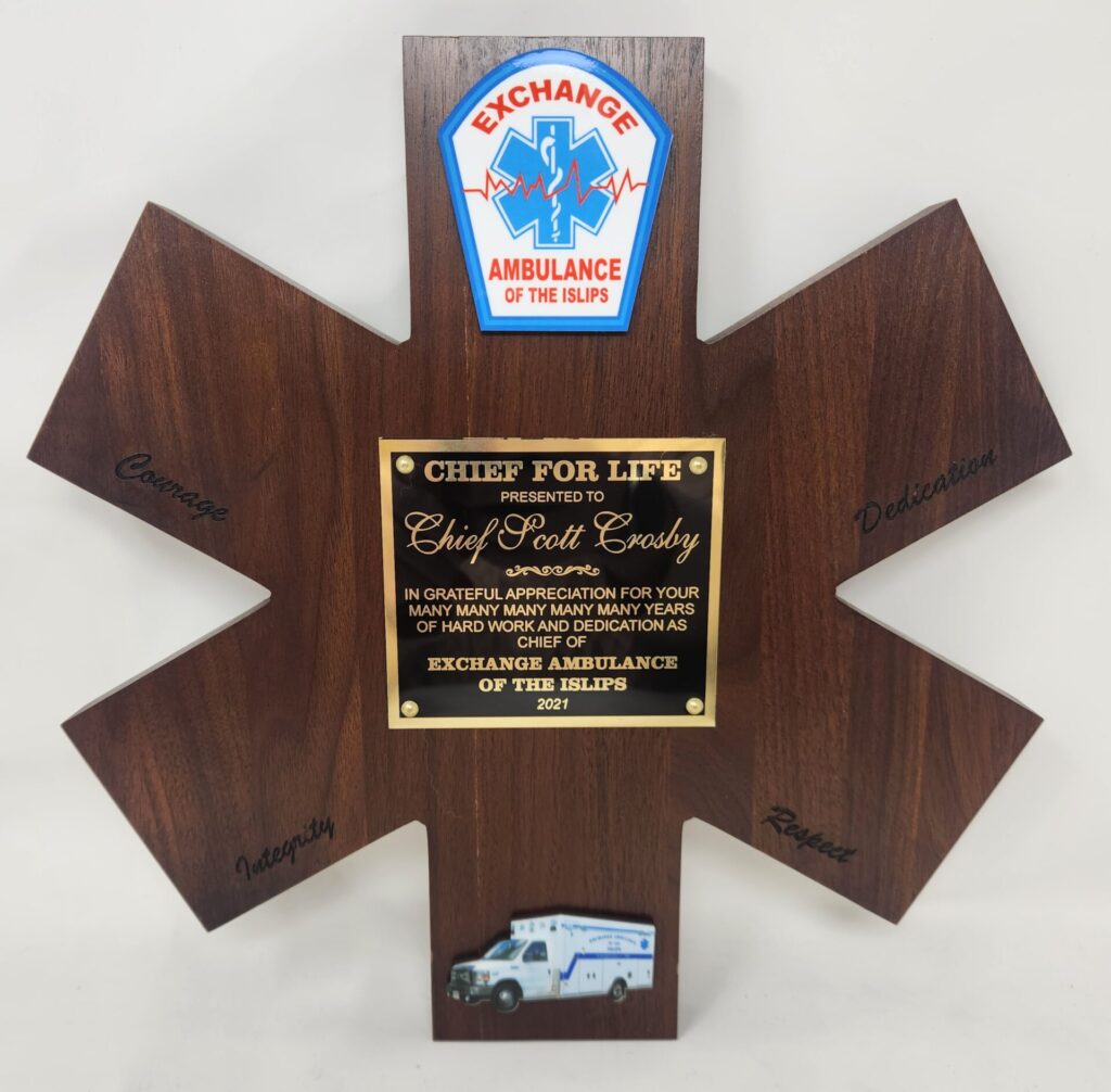 UB2 - Star of Life with 2 Dept. Logos.