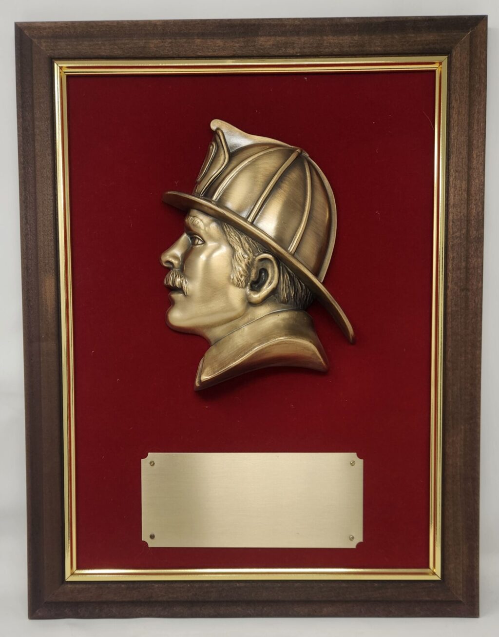 Fireman Head on Red Velvet.