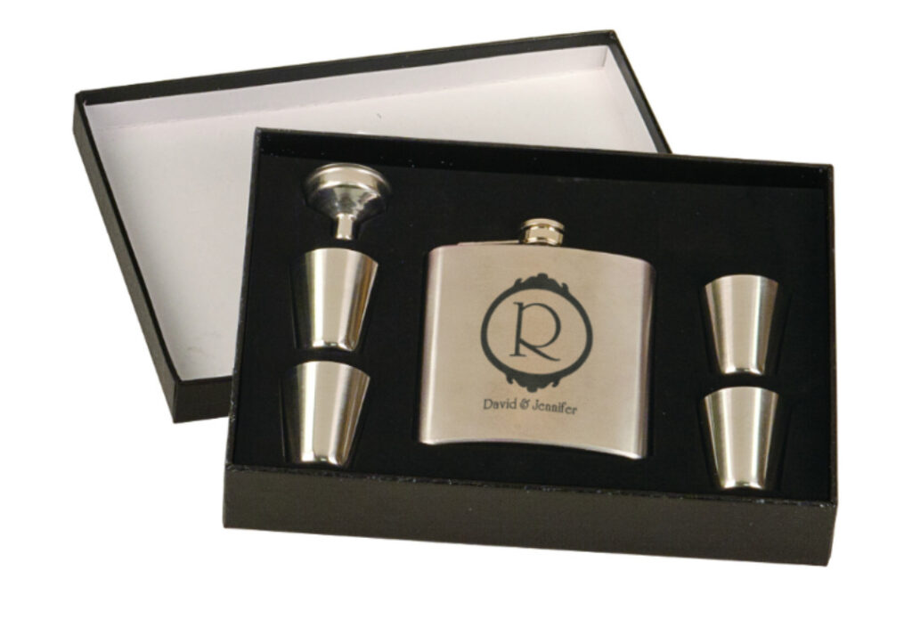 Chrome Flask Set.
