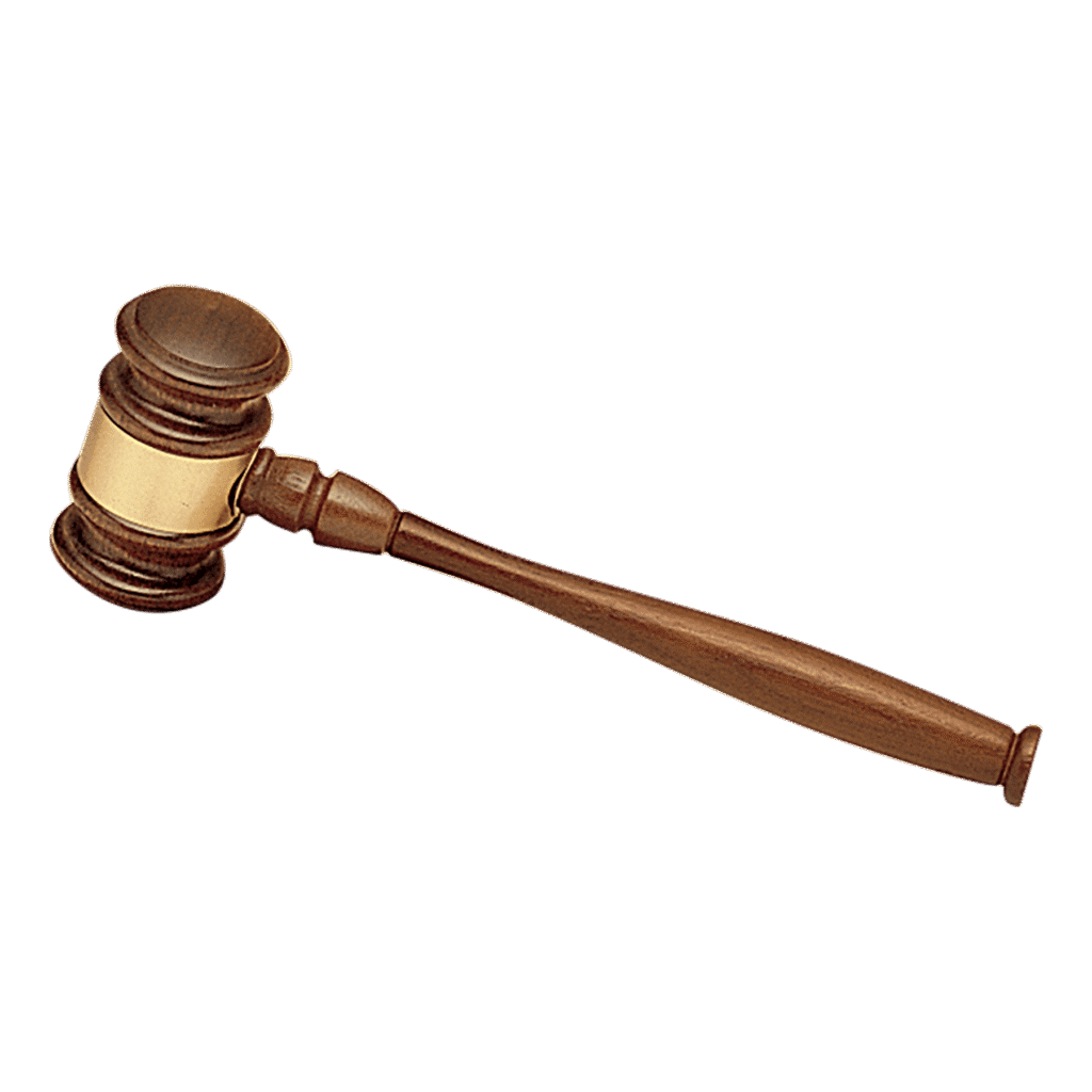 American Walnut Gavel with Brass Gavel Band.