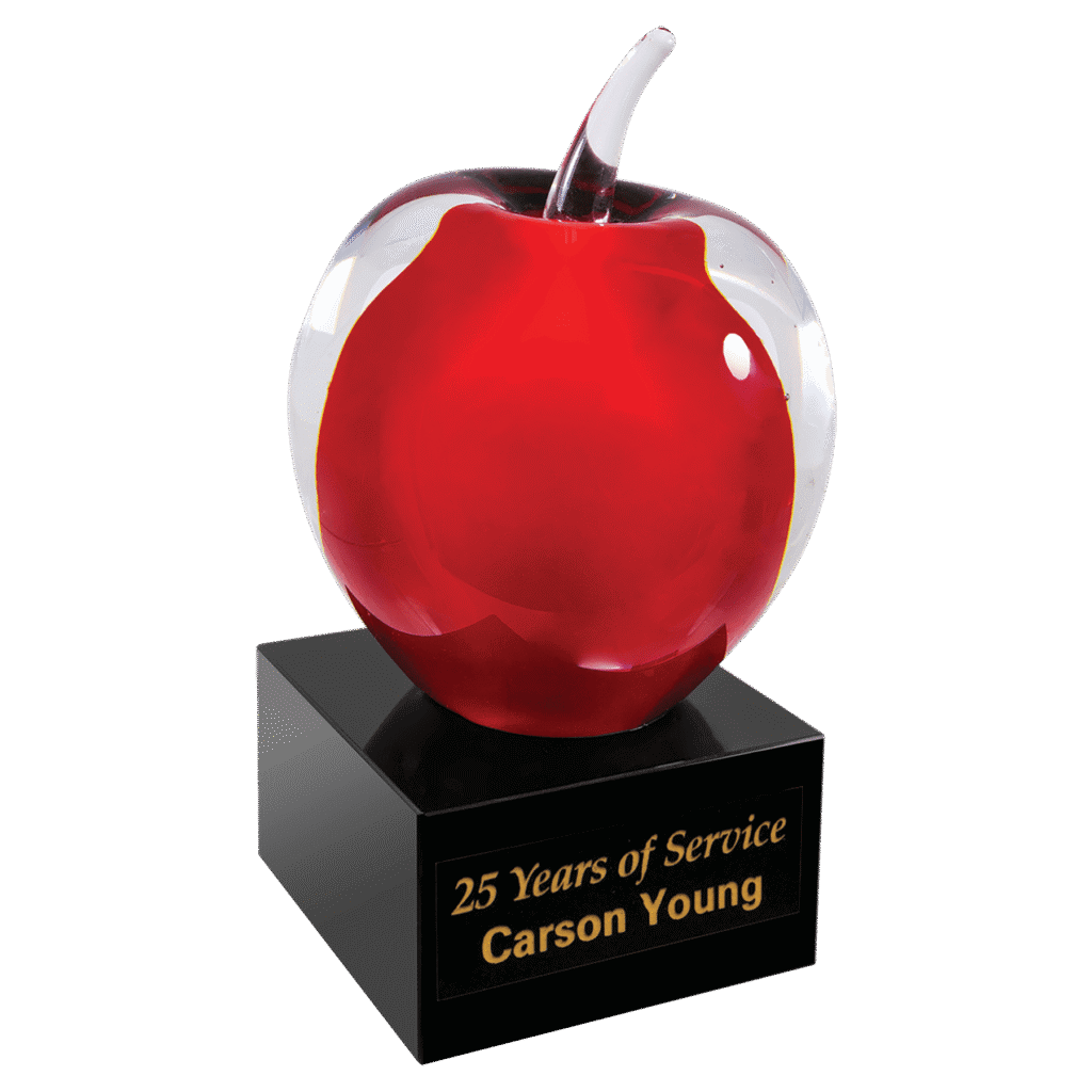 Red and Clear Apple Art Glass.
