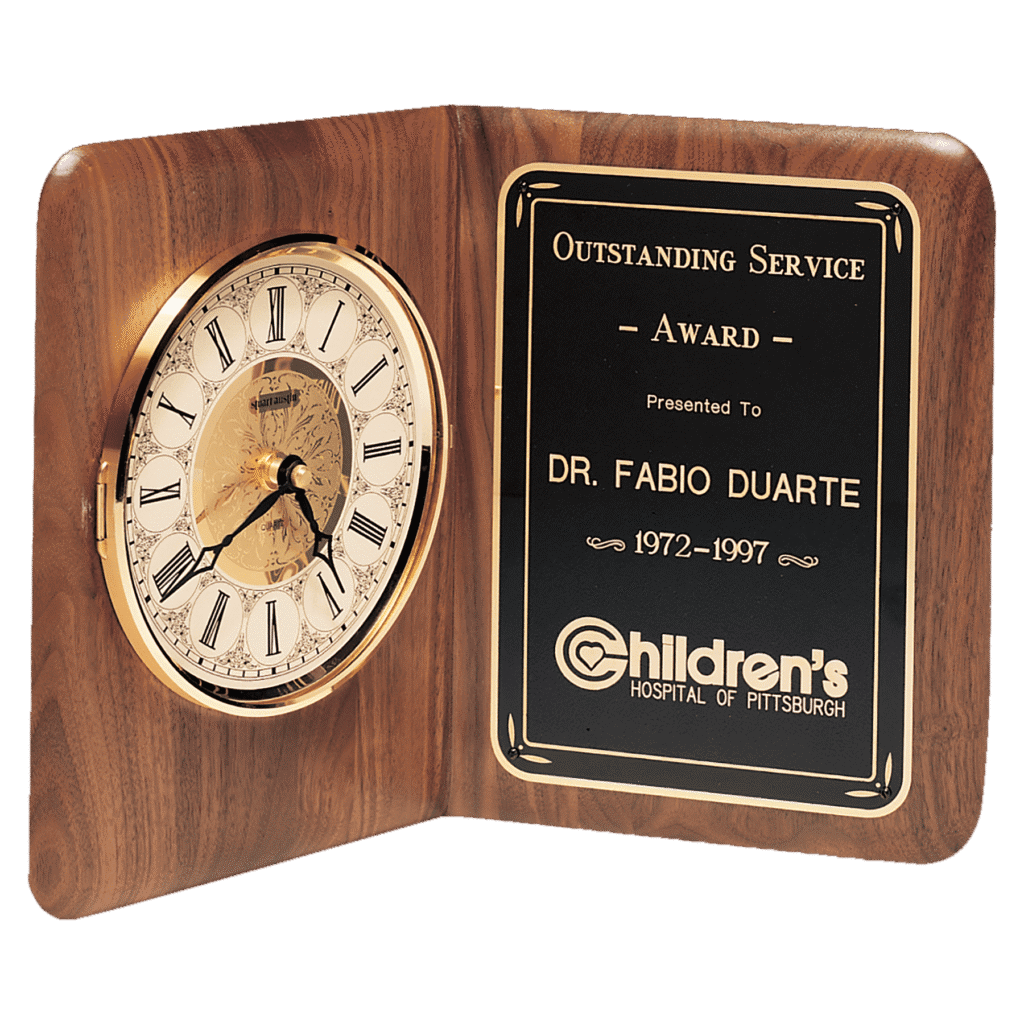 Book Clock, Brass Diamond Spun Bezel, Ivory Dial.