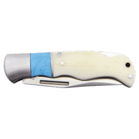 Blue/Bone Folding Knife.