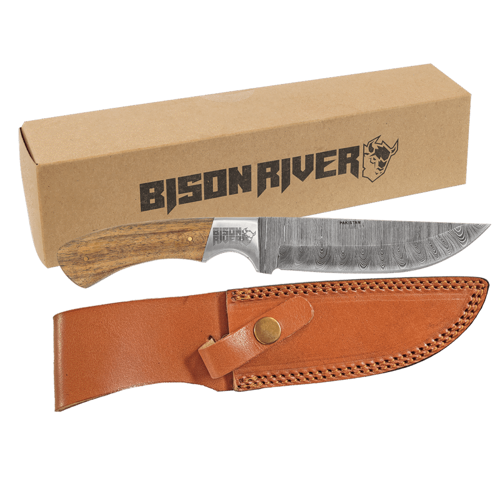 Wood Knife and Leather Sheath.