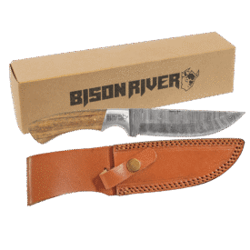 Wood Knife and Leather Sheath.