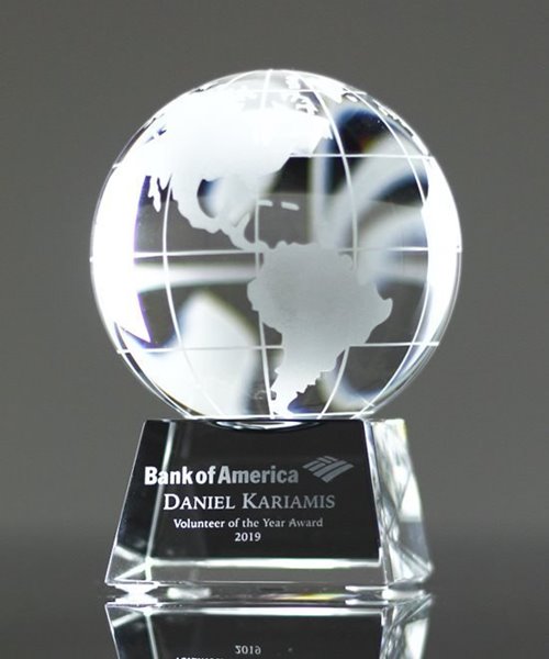 Crystal Globe on Clear Base.