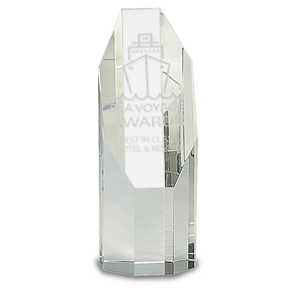 Clear Octagon Slant-Top Crystal Tower.