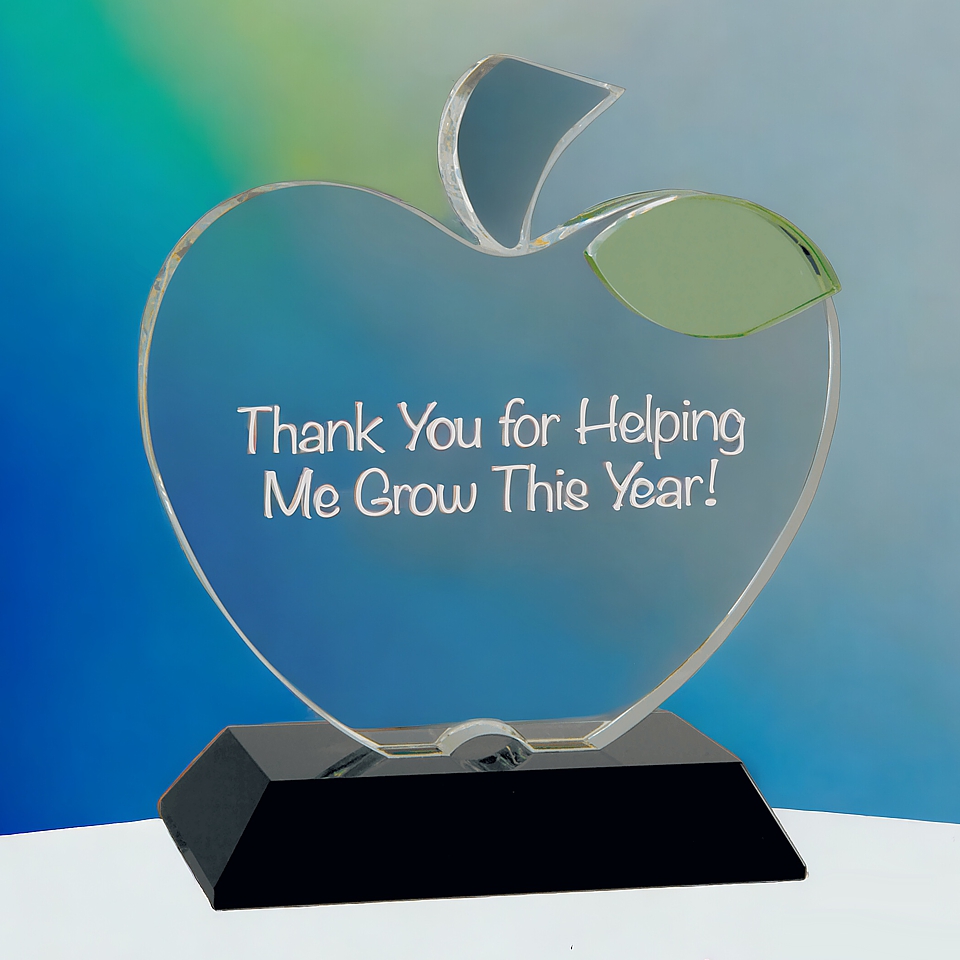 Crystal Apple on a Black Base.