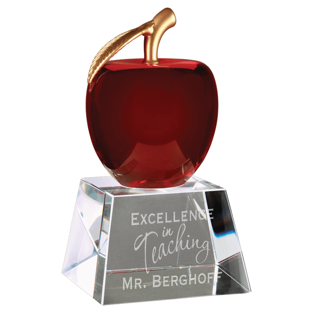 Red Crystal Apple with Clear Base.