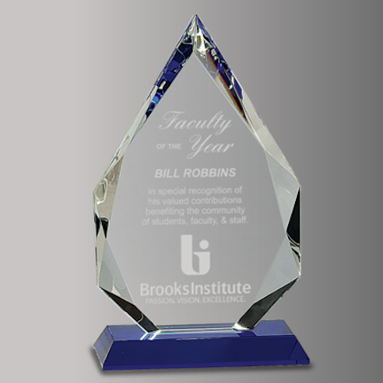 Diamond Crystal on Blue Pedestal Base.