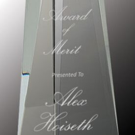 Clear Crystal Facet Slant-Top Tower.