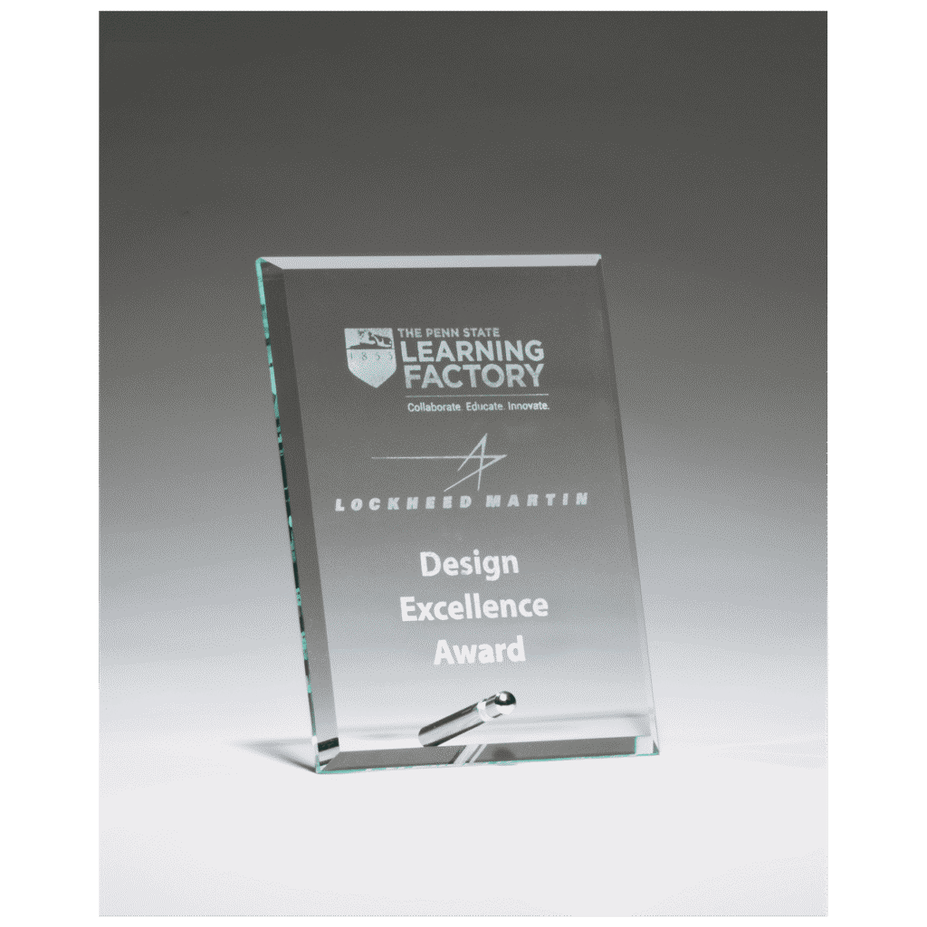 Clear Glass Award with Silver Plated Easel Post.