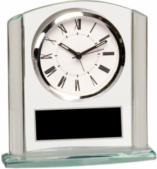 Arch Glass Clock with Second Hand Timing and Alarm.