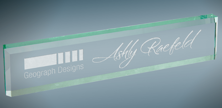 Jade Glass Desk Wedge.