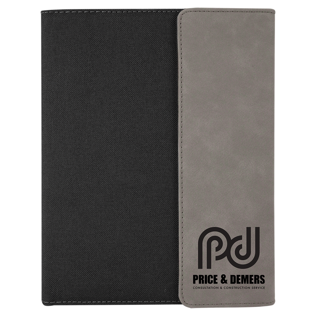 Small Laserable Leatherette Canvas Portfolio with Pad.