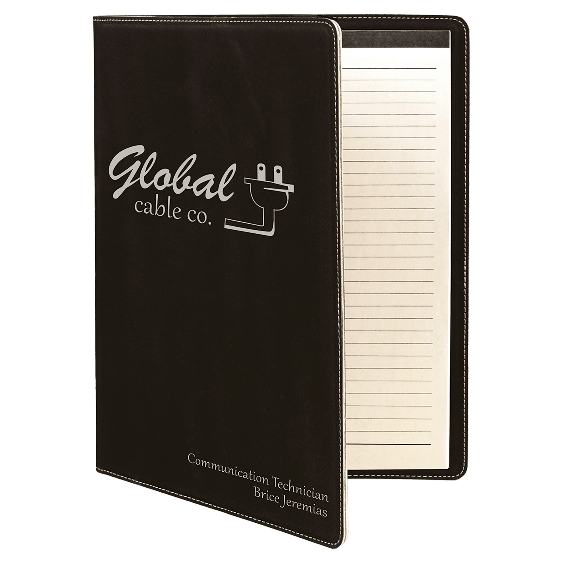 Laserable Leatherette Portfolio with Lined Pad.