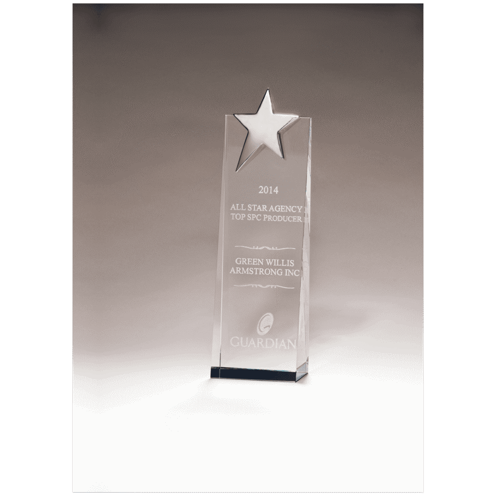 Crystal Trophy with Silver Star, Prism-3ffect.