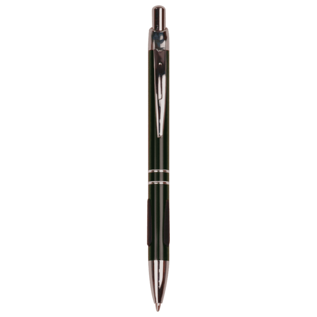 Gloss Ballpoint Pen with Rubber Gripper.