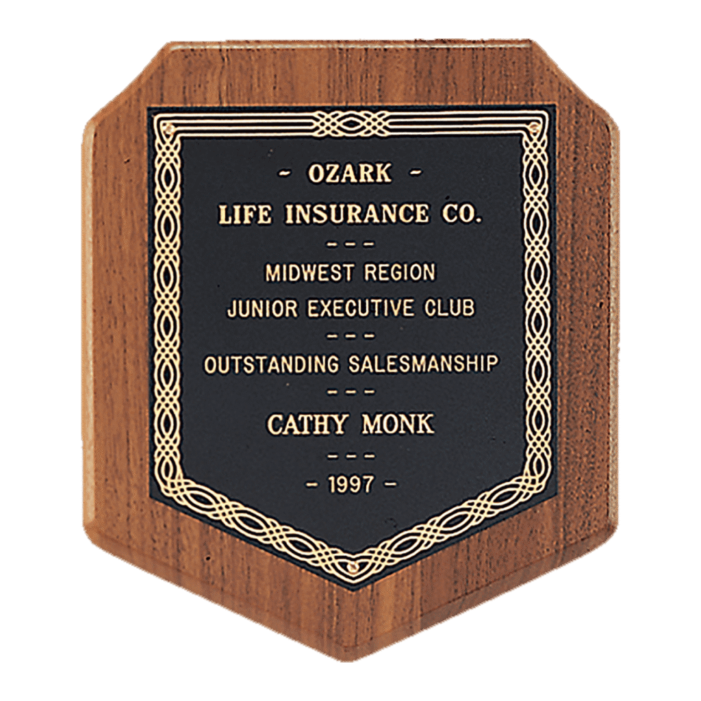 American Walnut with Black Brass Plate.