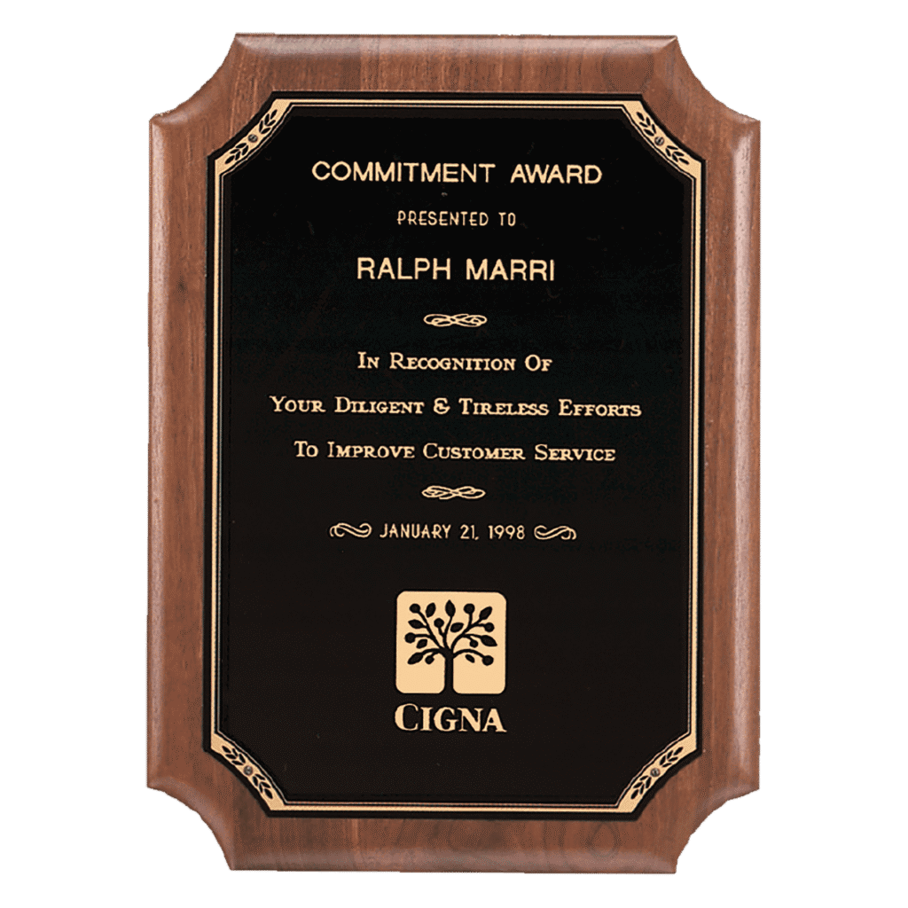 American Walnut Notched Plaque.