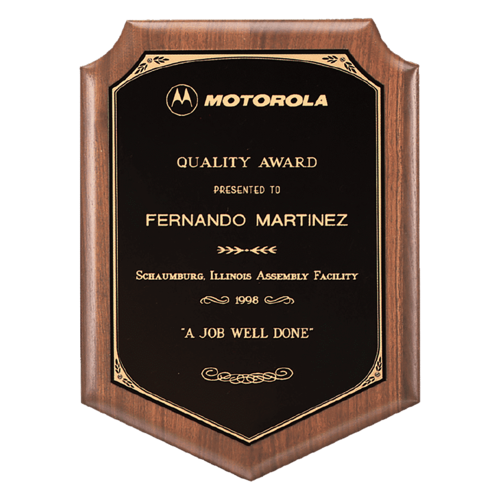 American Walnut Plaque.