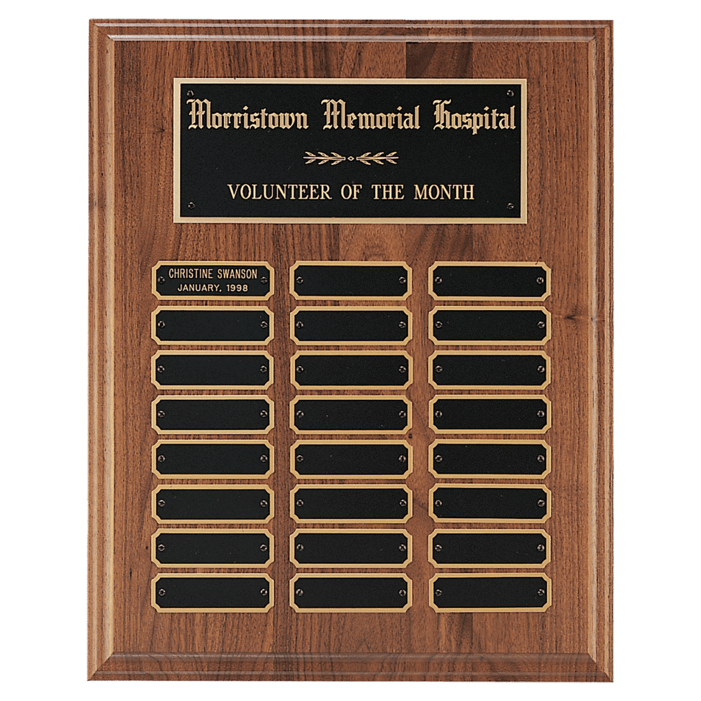 Walnut Step-Edge Perpetual Plaque.