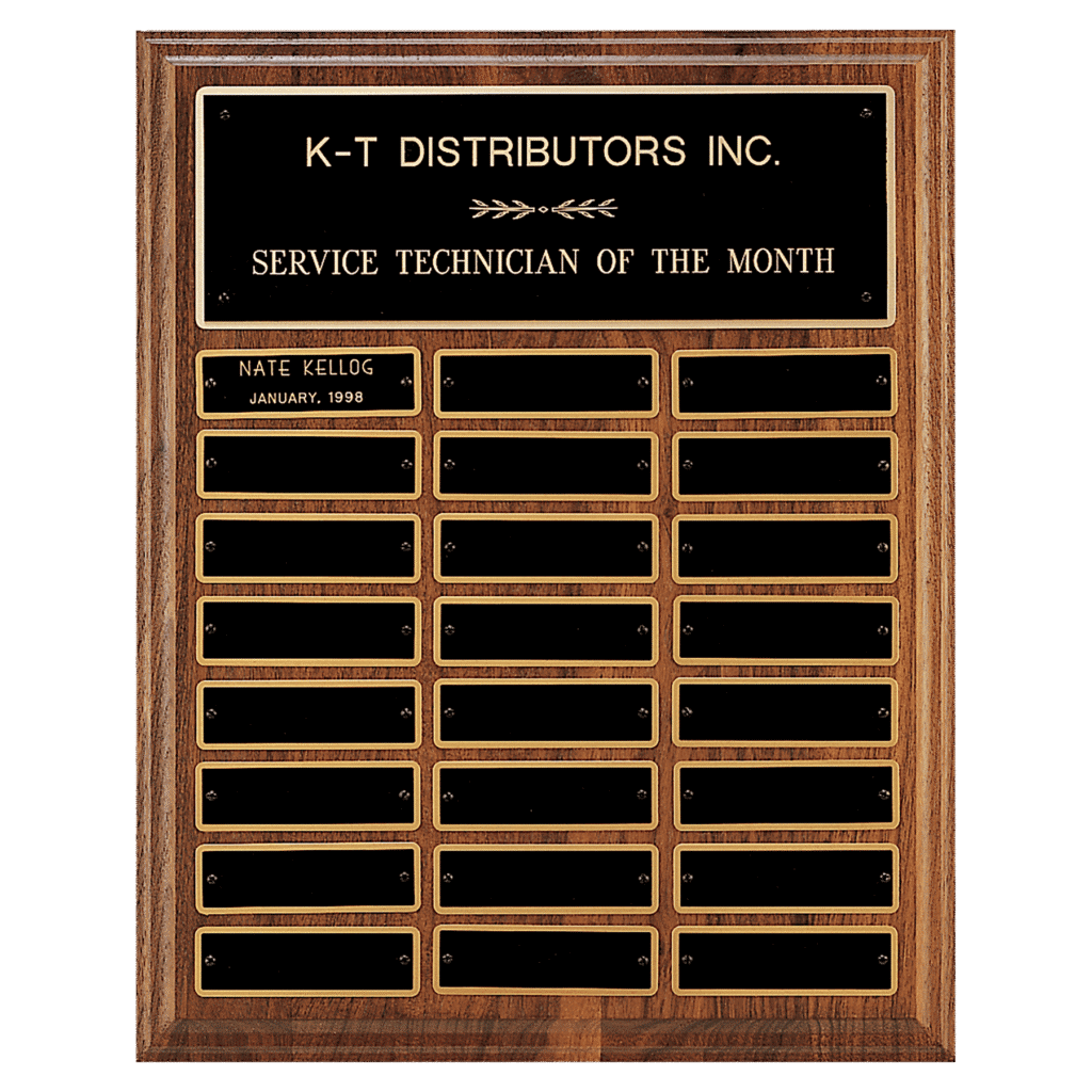 Walnut Step-Edge Perpetual Plaque.
