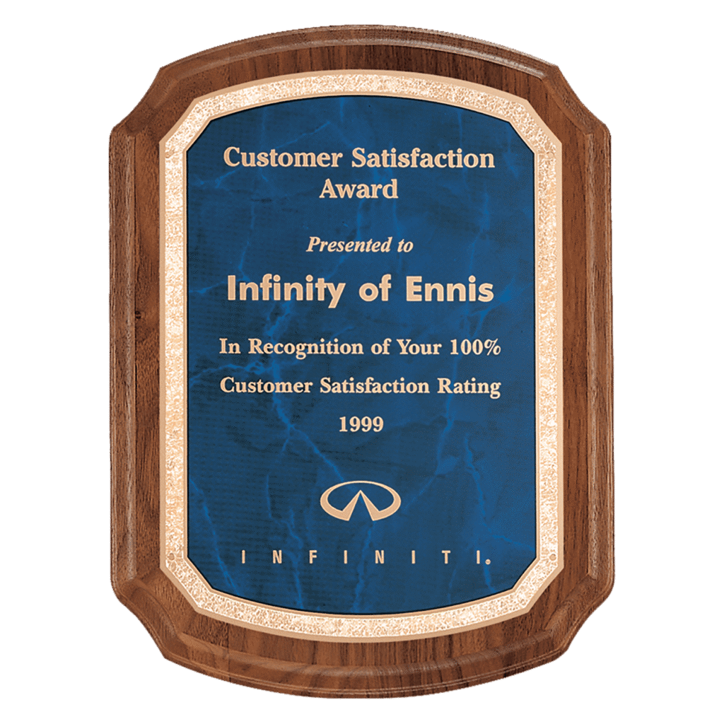 Walnut Plaque with Sapphire Plate.